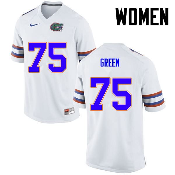 NCAA Florida Gators Chaz Green Women's #75 Nike White Stitched Authentic College Football Jersey DOQ3164YB